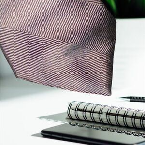 CK CHOCOLATE DRESS TIE 100% Silk Brown